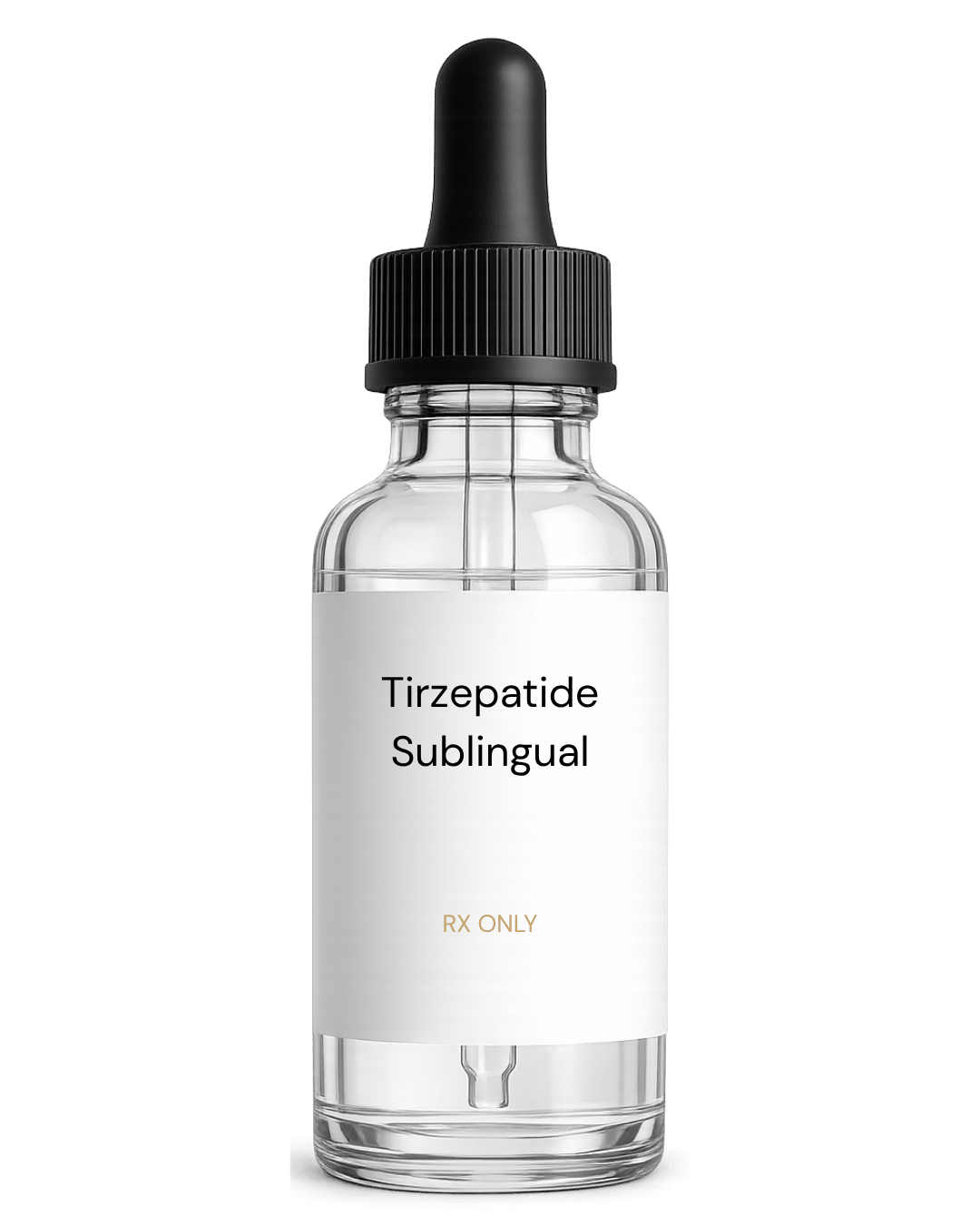 Compounded tirzepatide dropper bottle taken under the tongue